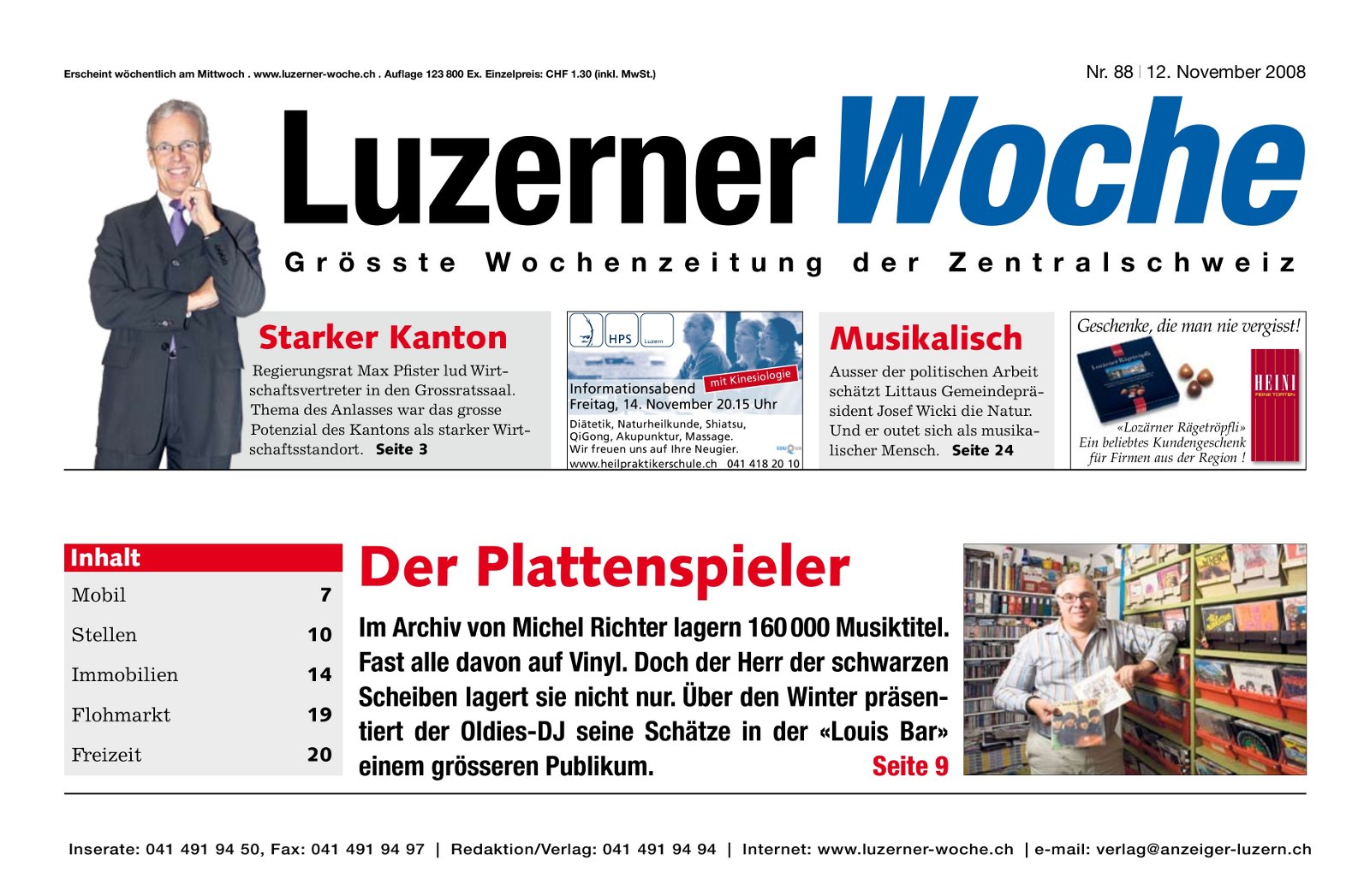 LuzernerWoche Titelblatt Ausschnitt